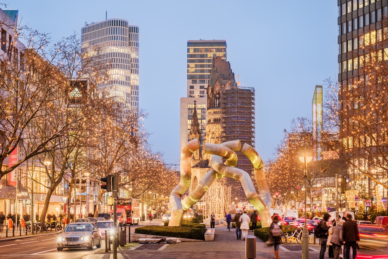 Charlottenburg, Tauentzienstraße, Gedächtniskirche, Weihnachtsbeleuchtung