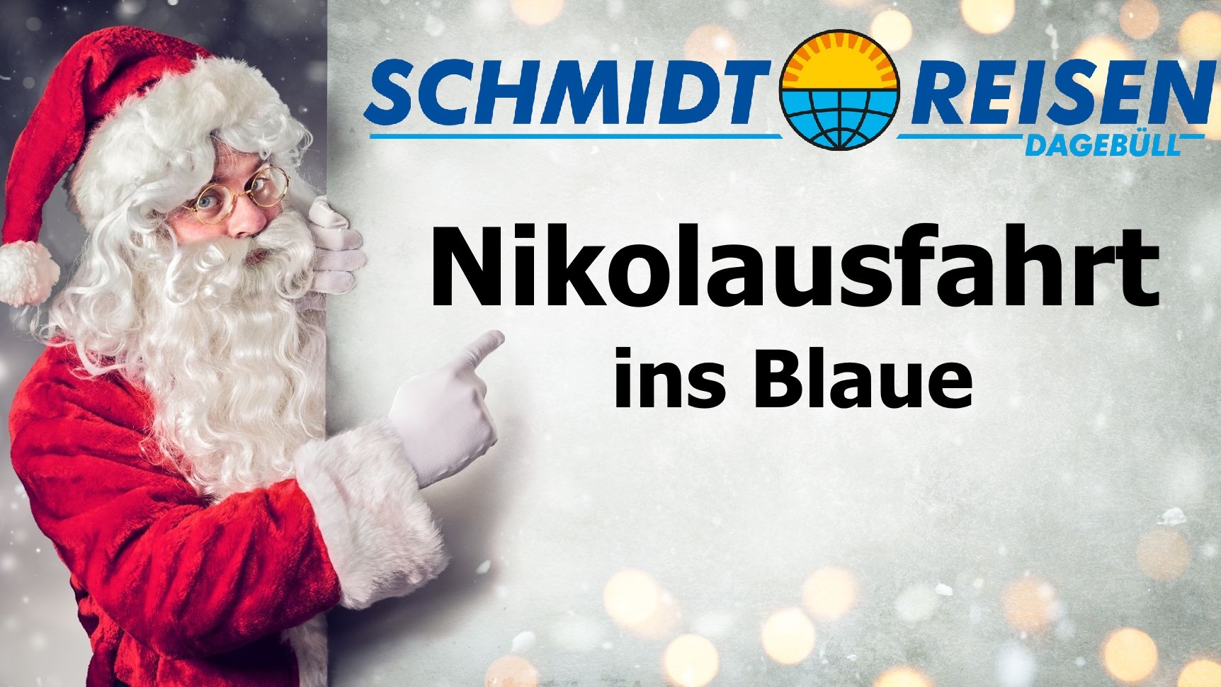 Santa Claus Pointing Blank Billboard__